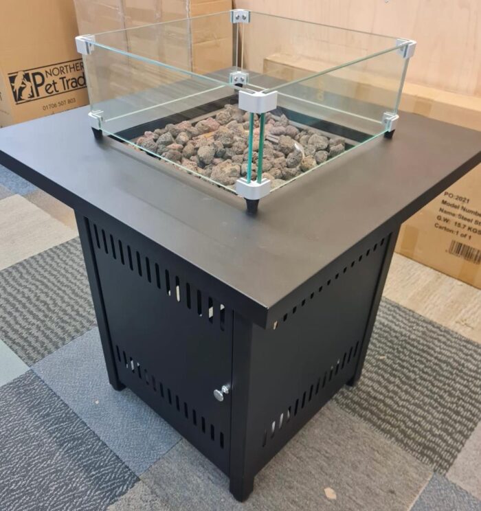 RRP £599 - Special Edition Square gas Fire Pit – With Surrounding Glass Protection - Image 2